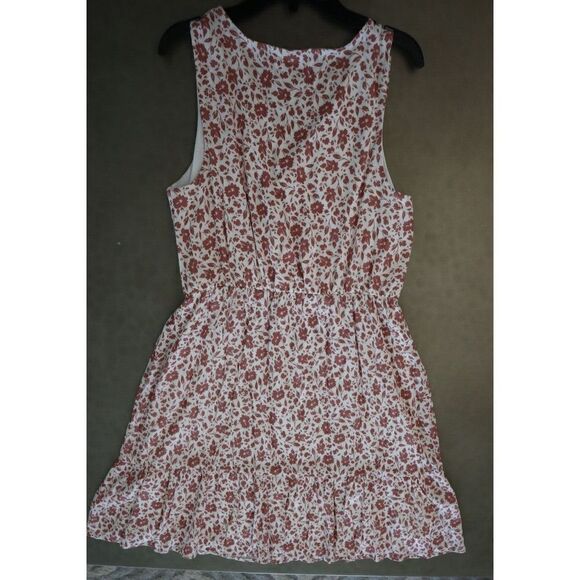 Kaileigh Women's Sz M White Floral Print Surplice Neckline Sleeveless Dress - Picture 5 of 13